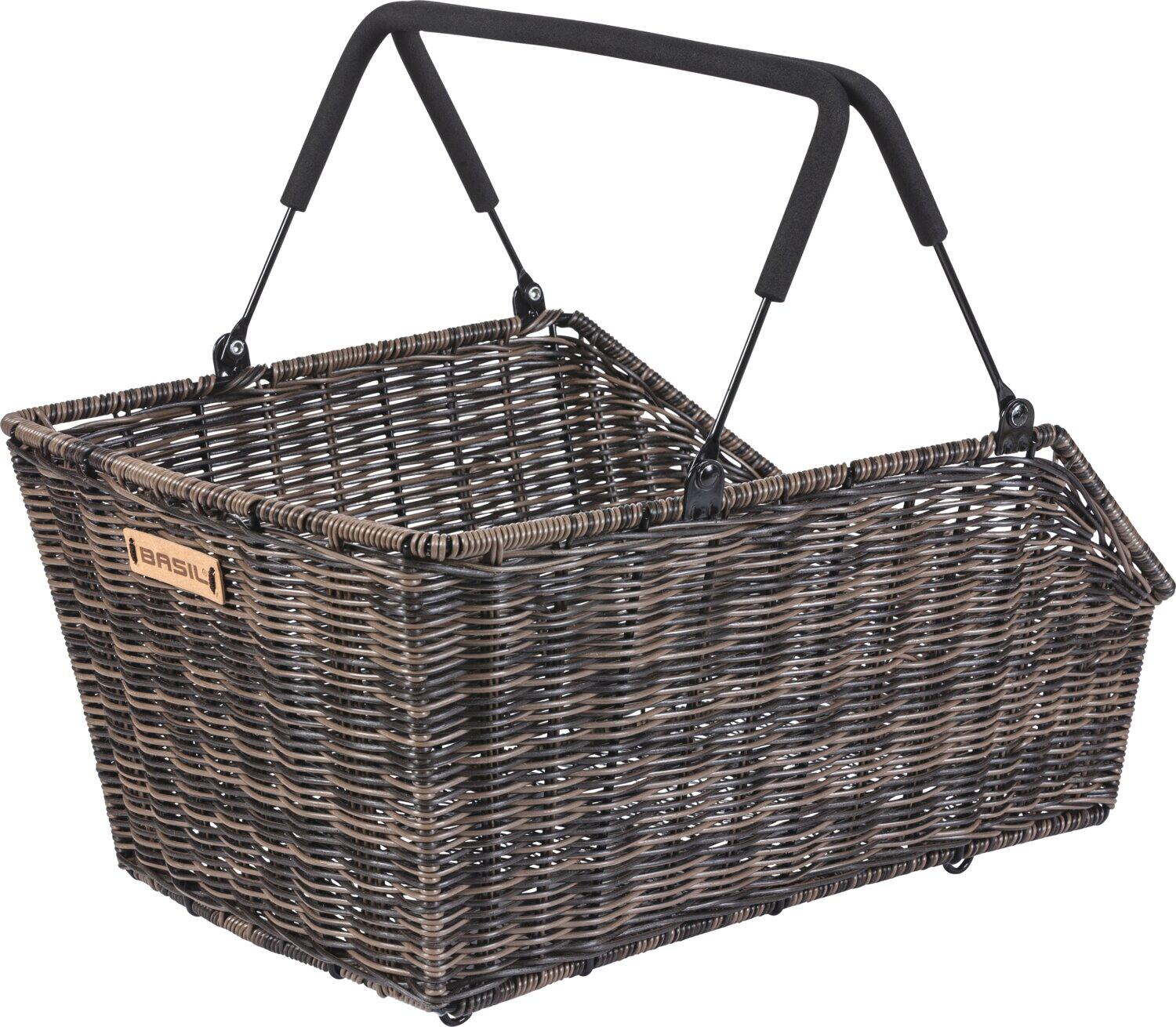 BASIL Bike basket Basil Cento Rattan Look Plaque Mik 2.0 Osier Marron