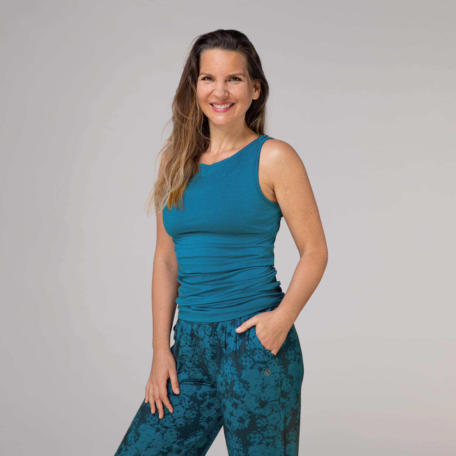 Boat Neck Tank Top, Modal, Petrol-blau (lyons blue) 4/6