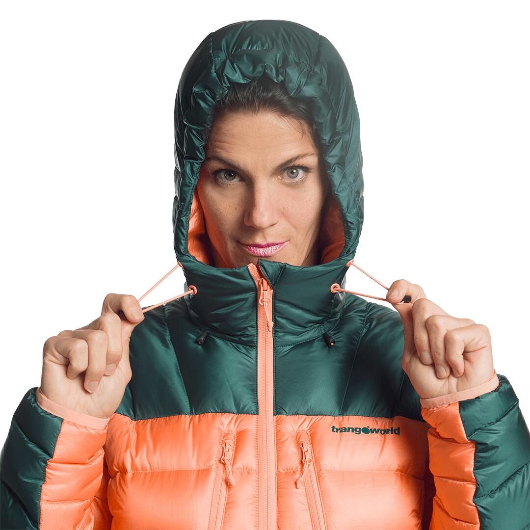 Plumífero para Mujer Trangoworld Queyras dr Rosa/Verde/Negro 190g 800cuin 5/7