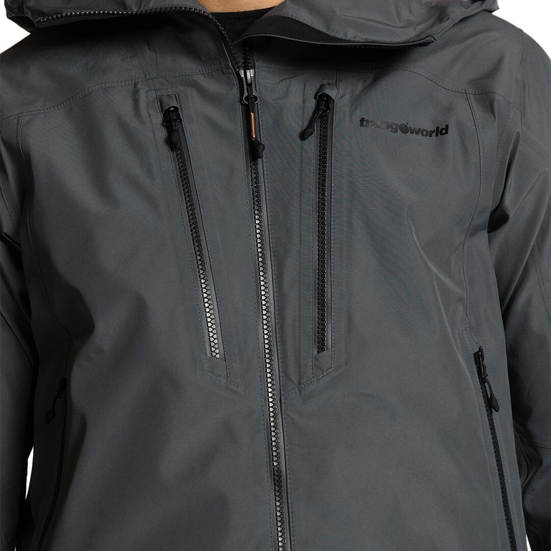 Chaqueta para Hombre Trangoworld Tosos Negro/Gris/Negro Impermeable 7/7