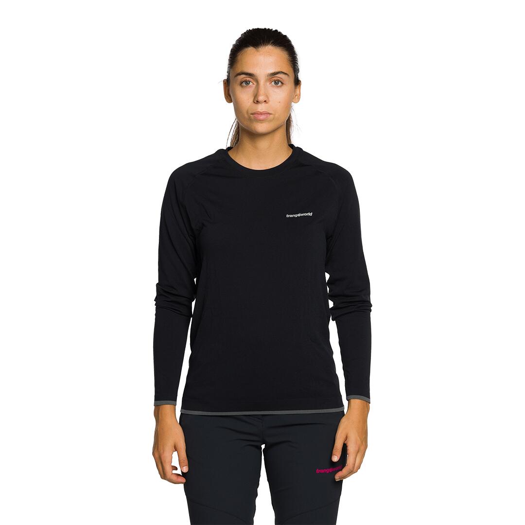 Camiseta térmica manga larga para Mujer Trangoworld Aren Negro/Gris 5/6