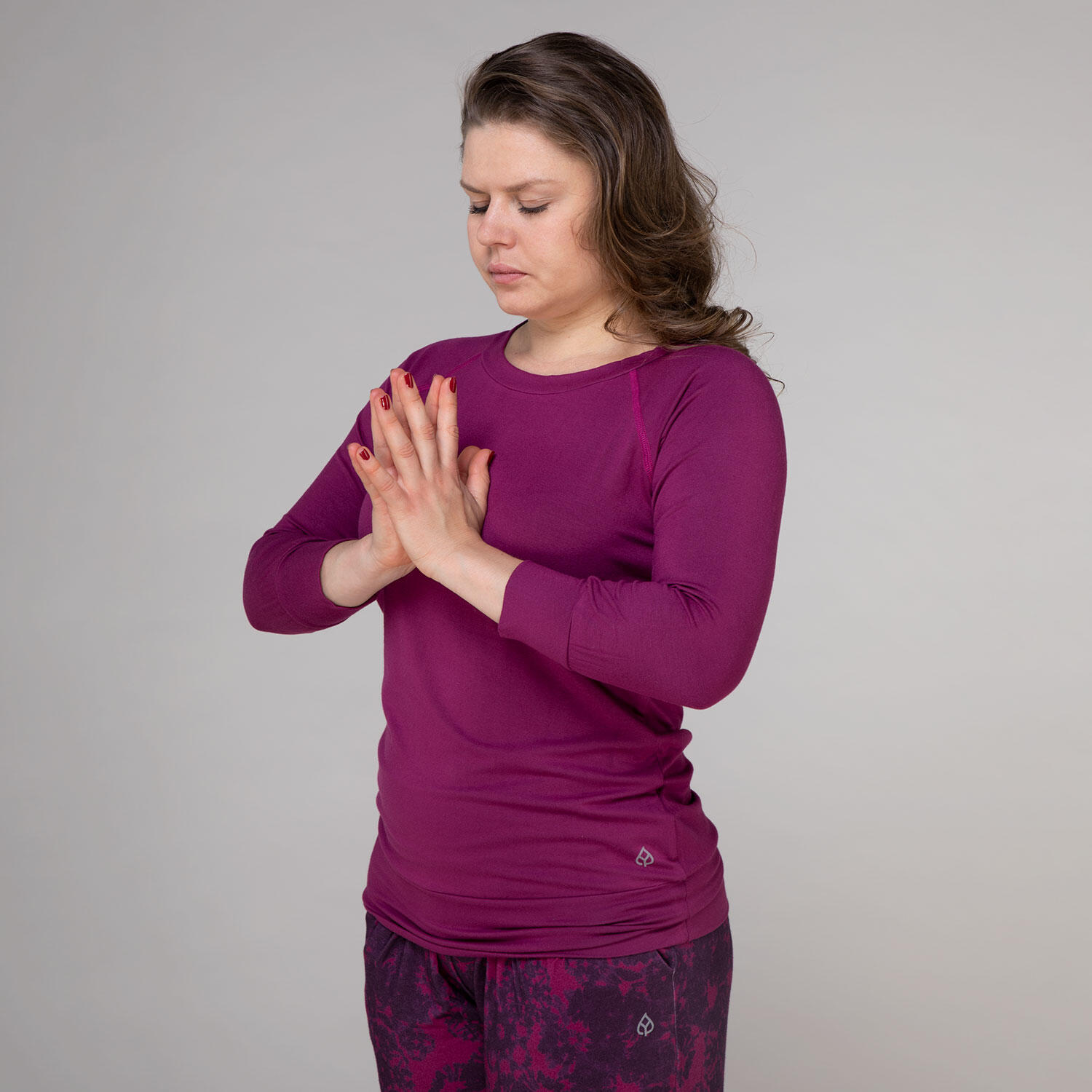 Casual ¾ Yoga Longsleeve, Modal, Berry (purple grape) 5/6