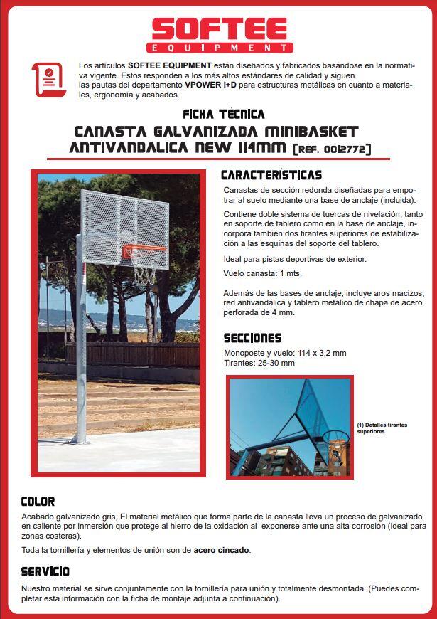 Lote de 2 minicestas galvanizadas antivandálicas Softee Equipment 3/5