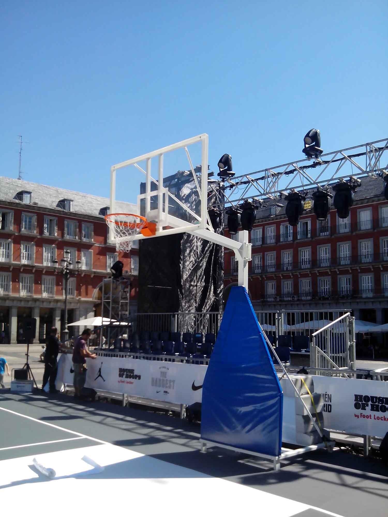 JUEGO CANASTAS BALONCESTO DELUXE MONOTUBO TUBO 100 TRASLADABLE -SIN TABLERO 2/7