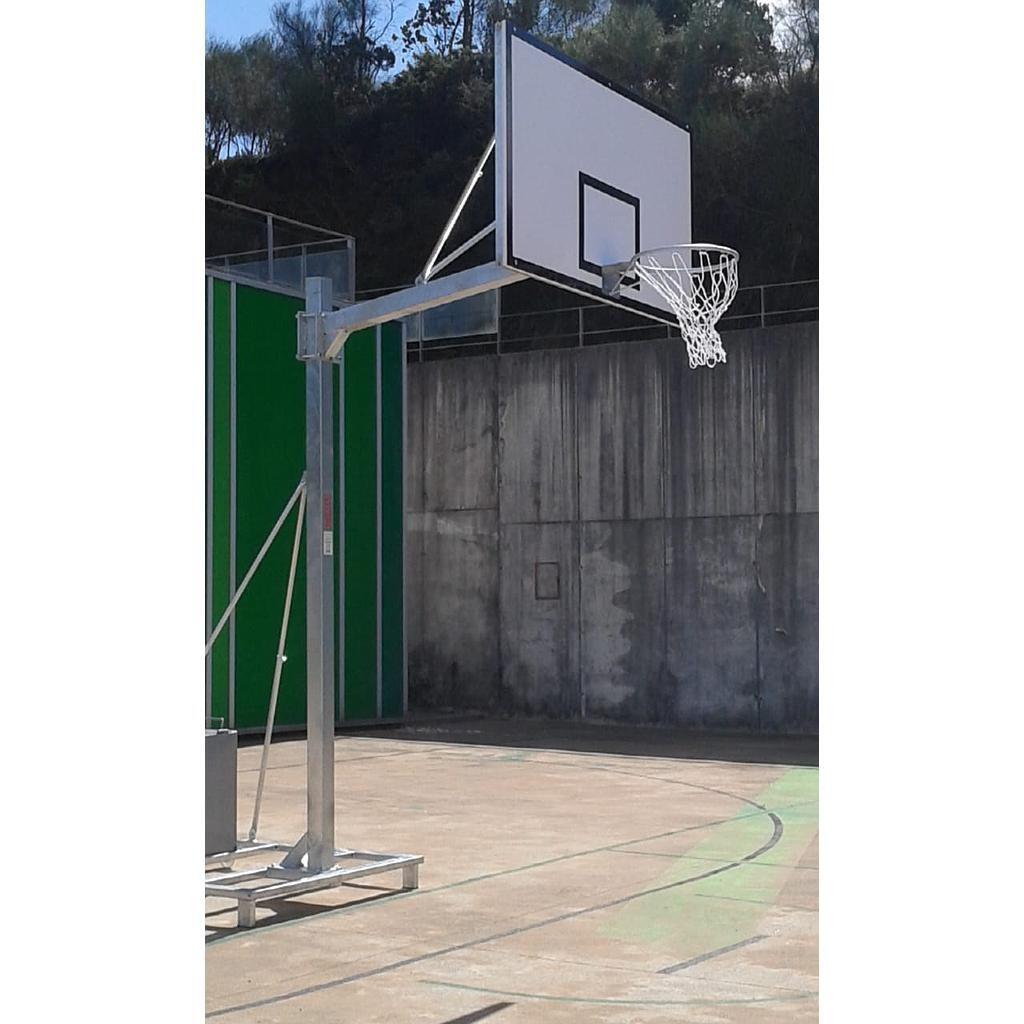 SOFTEE Set di 2 canestri da basket zincati con 2 ruote e carrello di trasporto, senza t