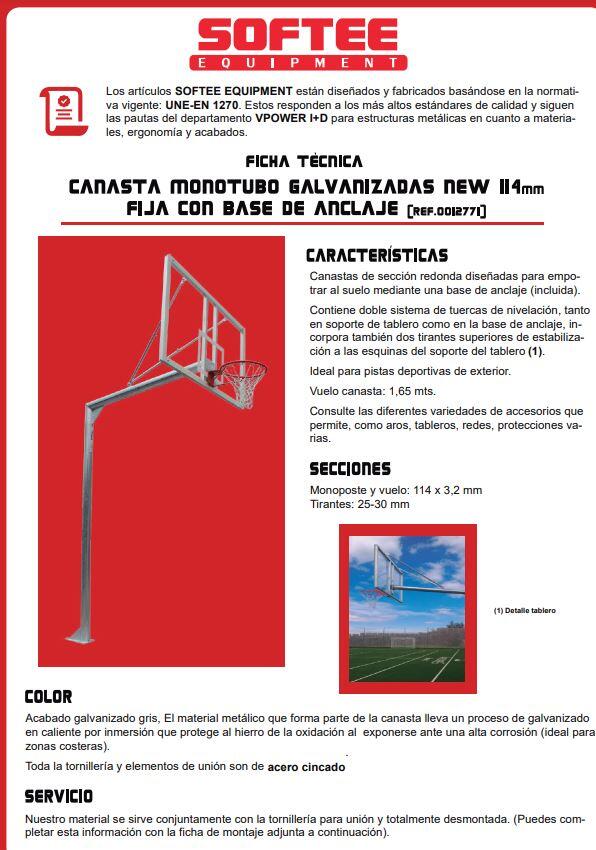 Zestaw 2 ocynkowanych koszy do koszykówki rura Softee Equipment 4/6