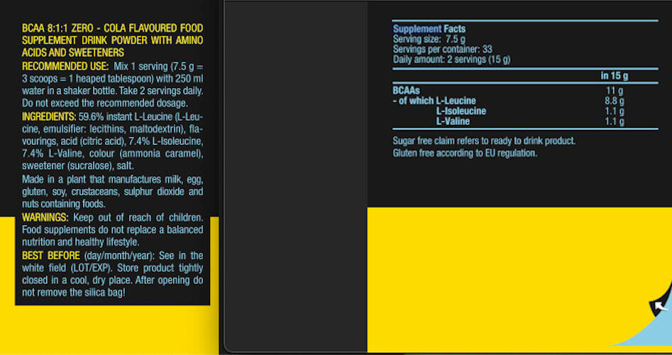 BioTechUSA BCAA 8:1:1 Zero 250 gr 3/6
