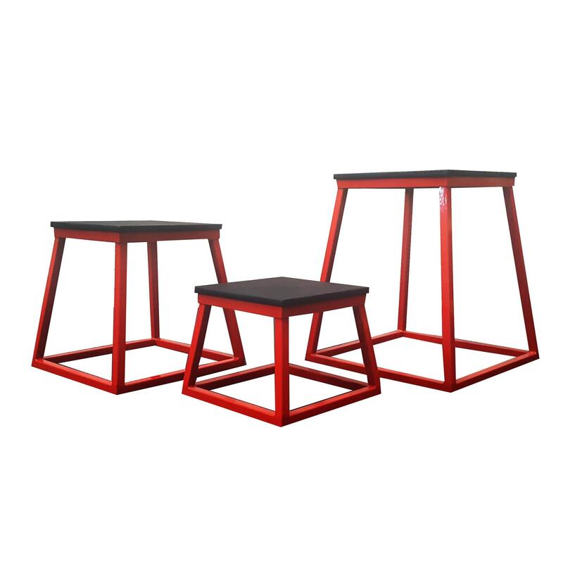 Set cutii pliometrice 3 piese oţel cu covoraşe antiderapante
