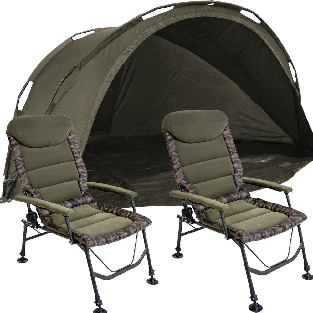 Man Waterproof Carp Fishing Bivvy Tent 2x Reclining Adjustable