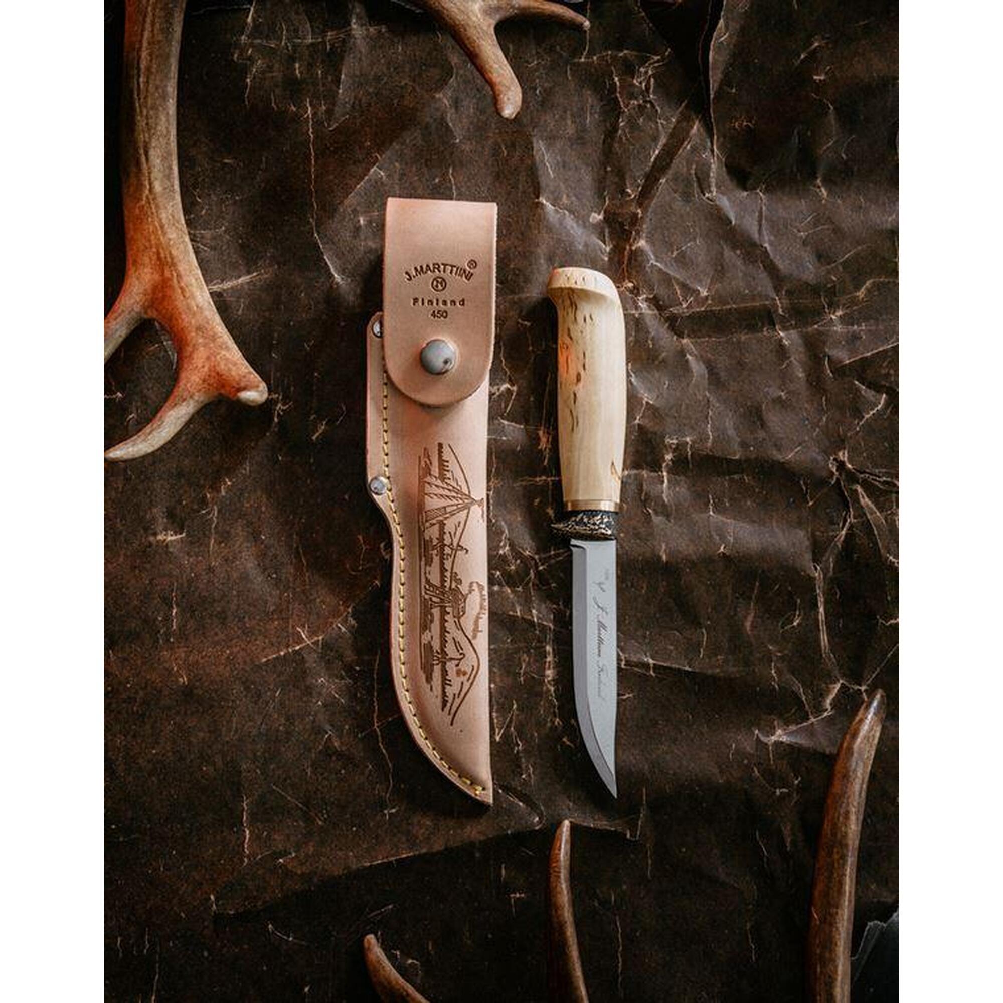 Cutit Marttiini Deluxe Ilves, lama 11 cm, teaca piele