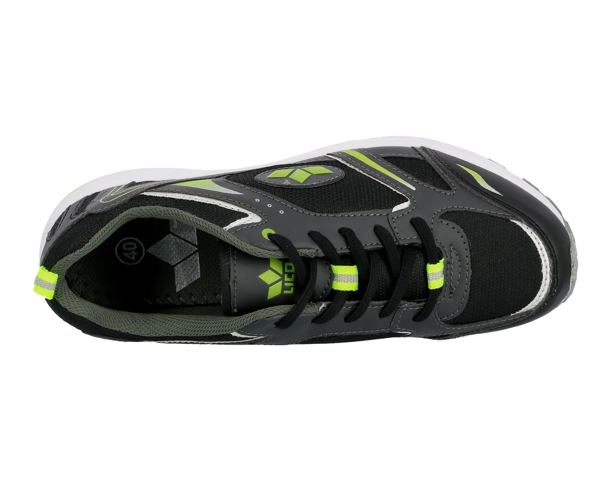 Chaussures - course - hommes - amortissantes, à lacets - gris/vert clair 5/6
