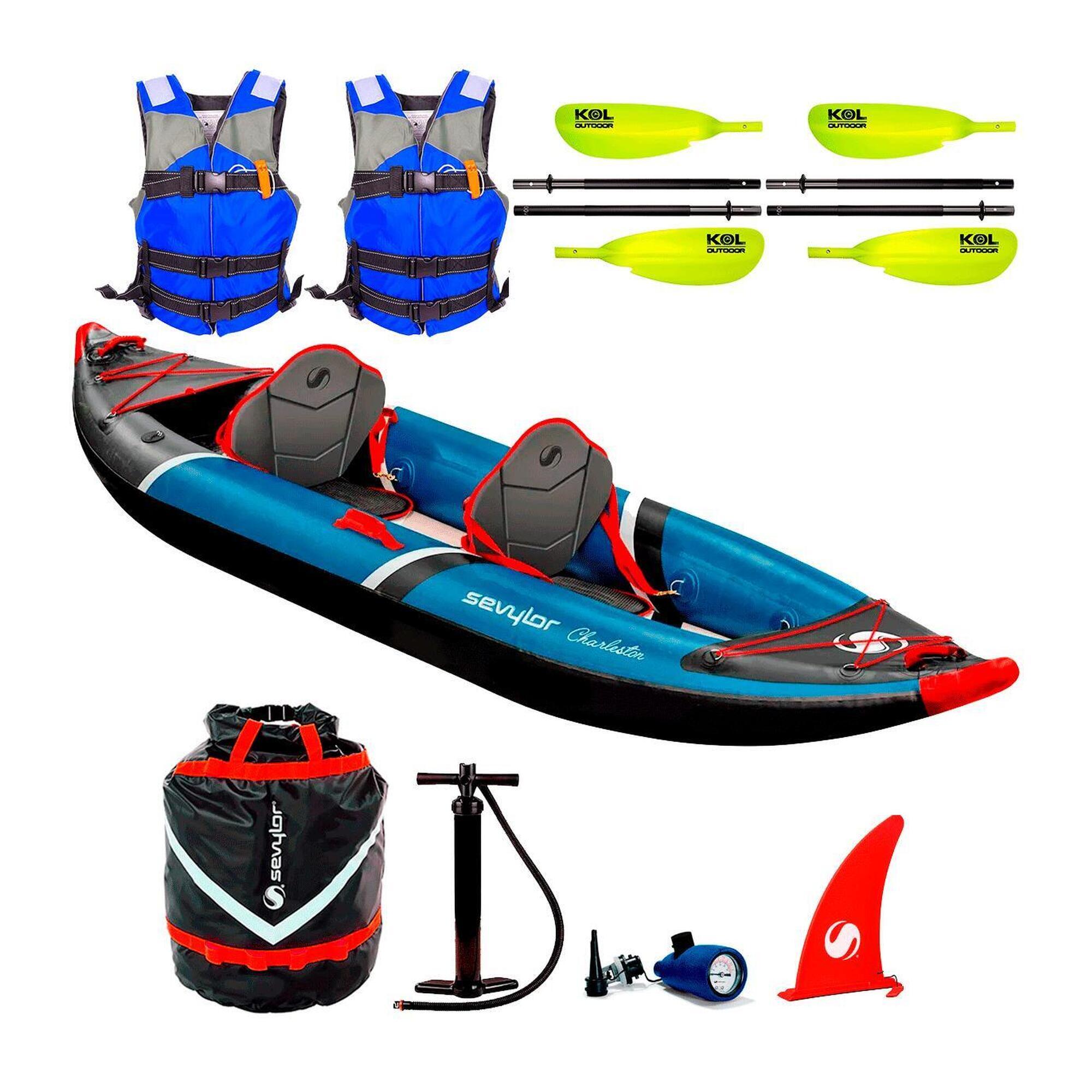 Sevylor - Pack Complet  Kayak Gonflable Sevylor Charleston - Canoë-kayak - Noir - Decathlon