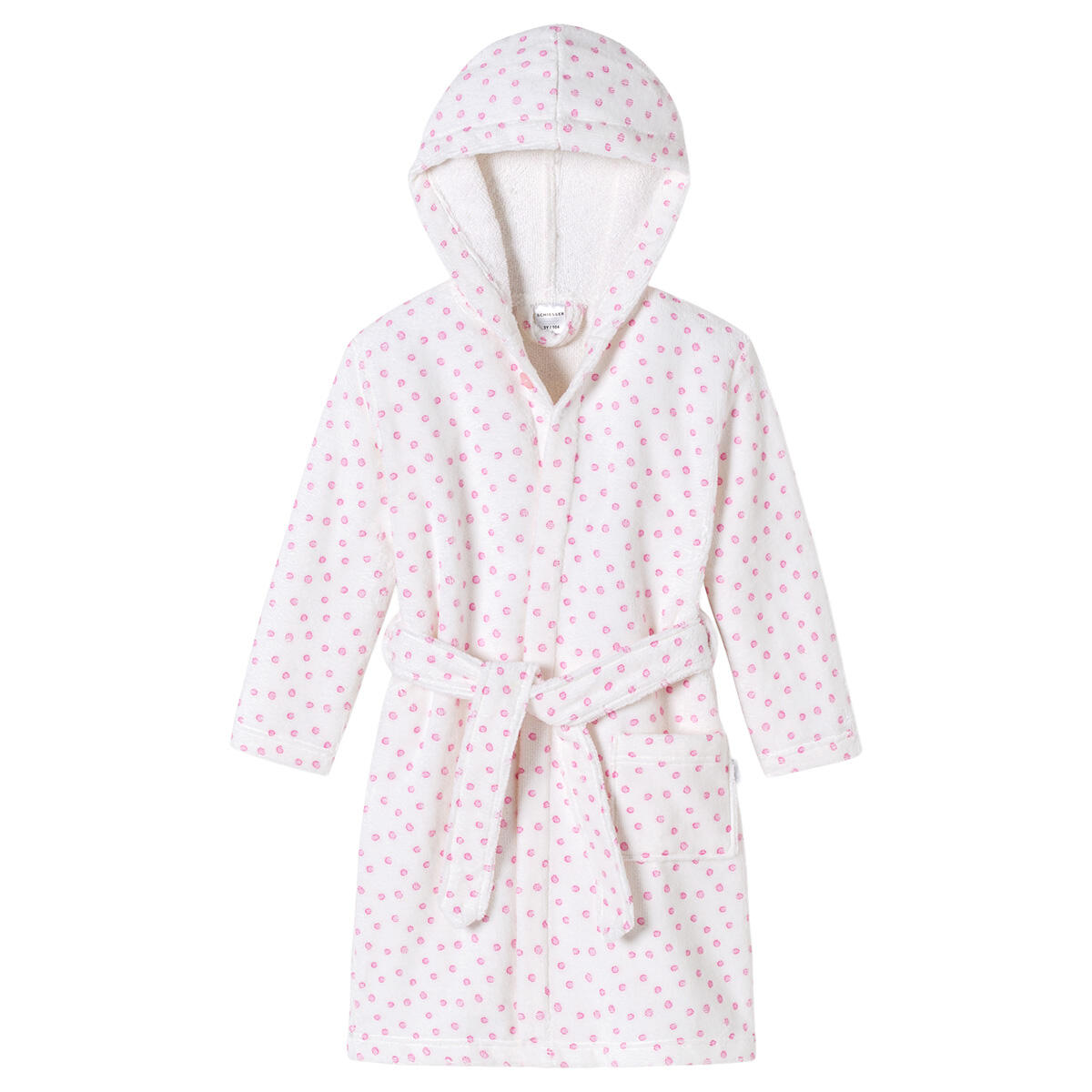 SCHIESSER Accappatoio Basic bambina in velluto bianco con cappuccio
