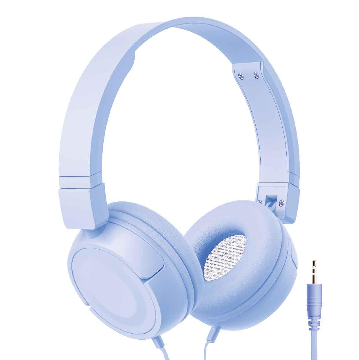 Laser Wired On-Ear Headphones for Music and Calls (Blue)