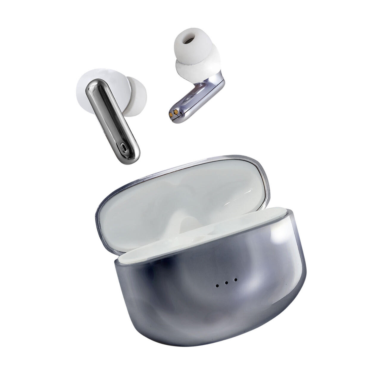 Laser Wireless Noise Cancelling Stereo Earbuds (Silver)