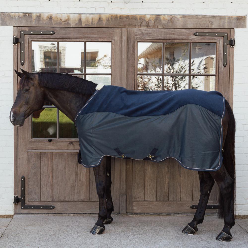 Kentucky Horsewear - Fleece Mesh Cooler Combo Navy 165-7'3 - Couverture Cheval - Bleu - Decathlon