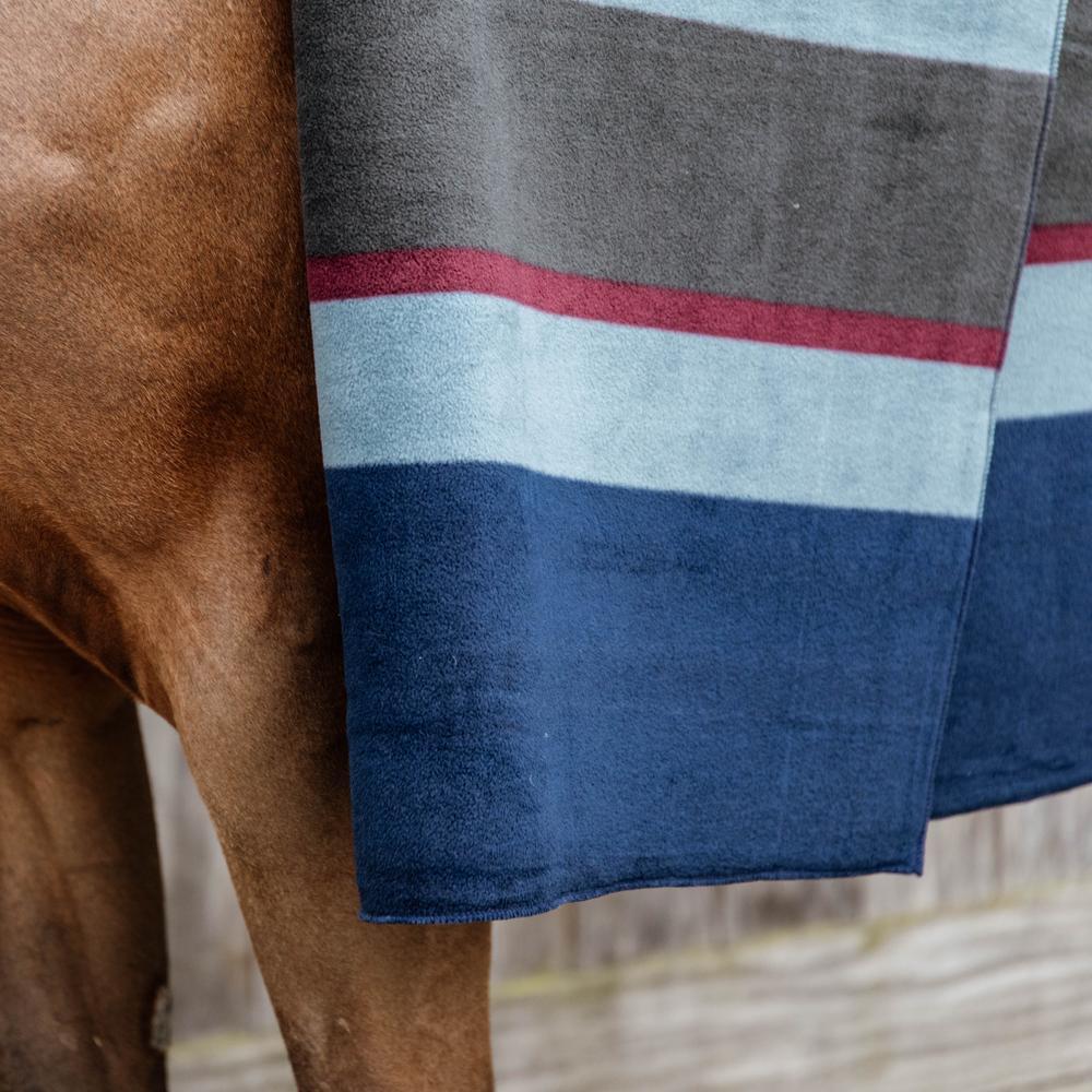 Fleecedecke Square Stripes Heavy marine/grau 140x120cm 3/7