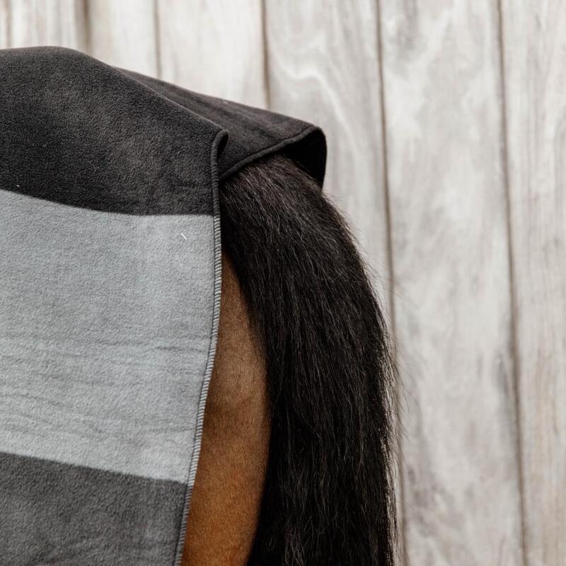 Kentucky Heavy Fleecedeken Paardendeken Square Stripes Grijs -
