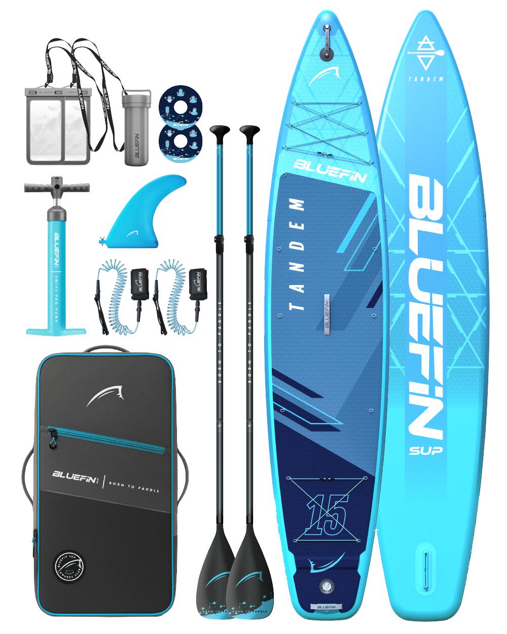 BLUEFIN SUP Prancha de paddle SUP insuflável Bluefin SUP Cruise Tandem 15'