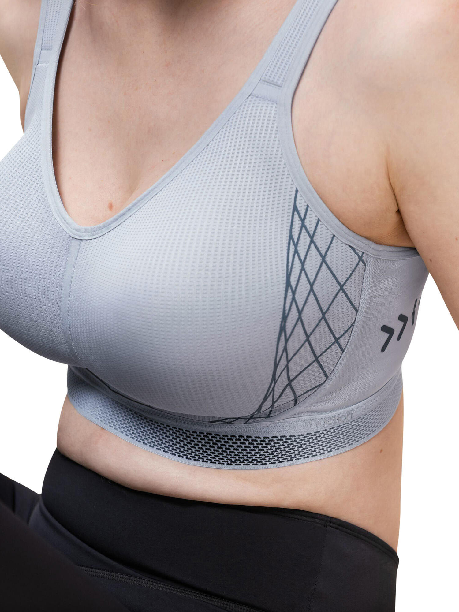 Sport-BH maximaler Halt Damen - Triaction Cardio Flow blaugrau 3/5