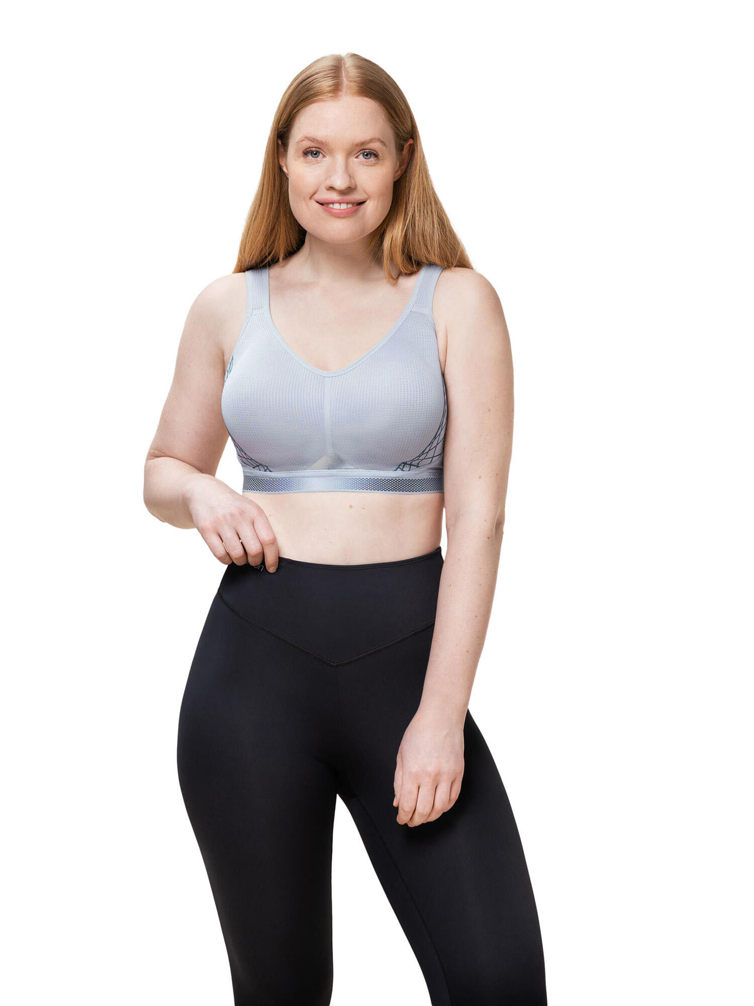 Sport-BH maximaler Halt Damen - Triaction Cardio Flow blaugrau 5/5