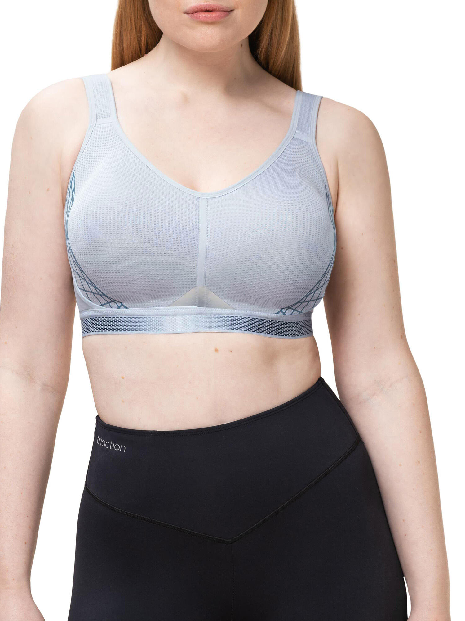 Sport-BH maximaler Halt Damen - Triaction Cardio Flow blaugrau 4/5