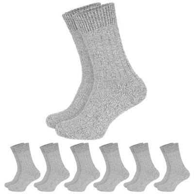6 Paar Norweger Socken | warme Innensohle | Damen & Herren | Anthrazit