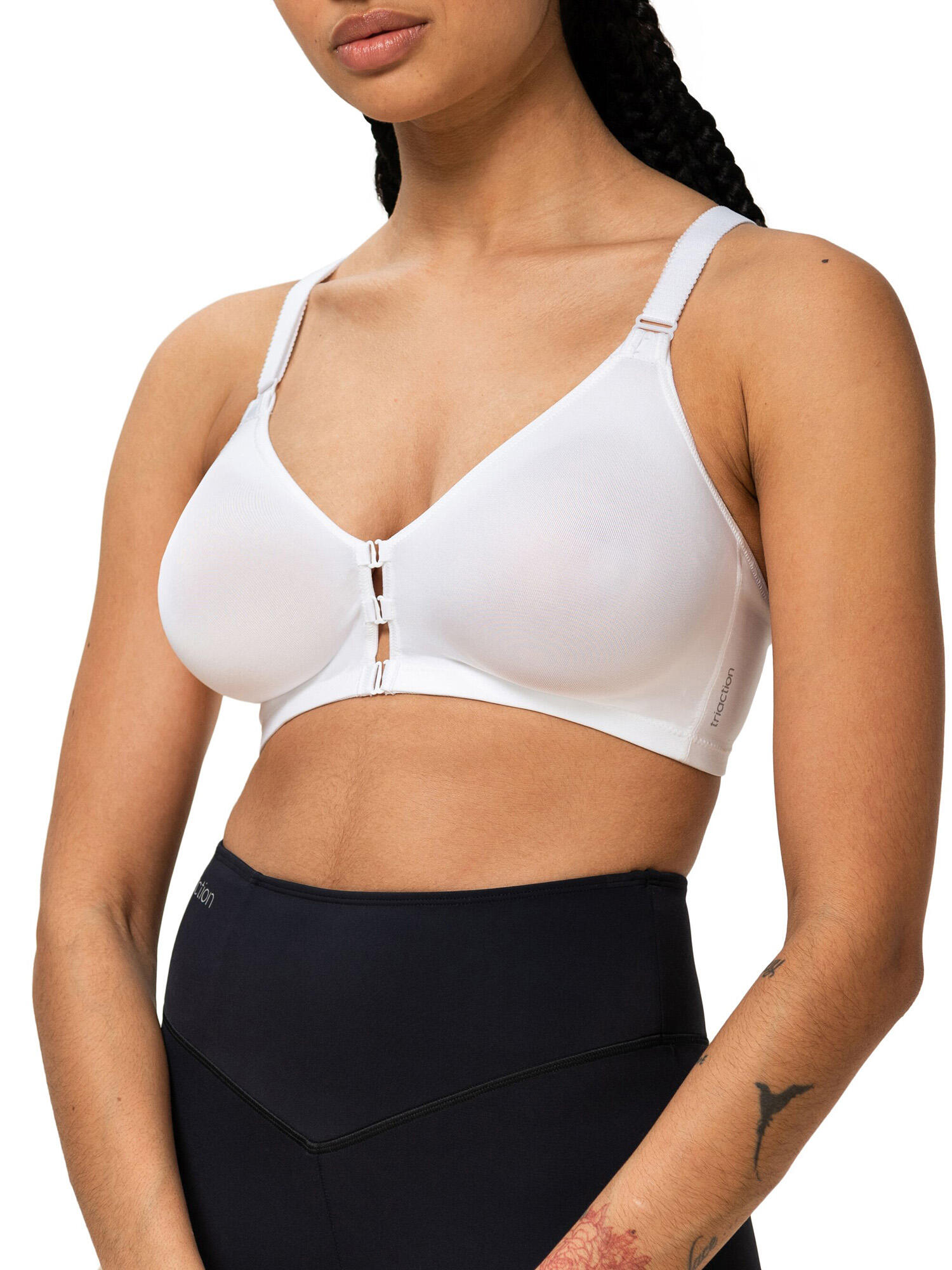 Bügelloser BH bequemer Halt Damen - Triaction Fitness weiß 4/5