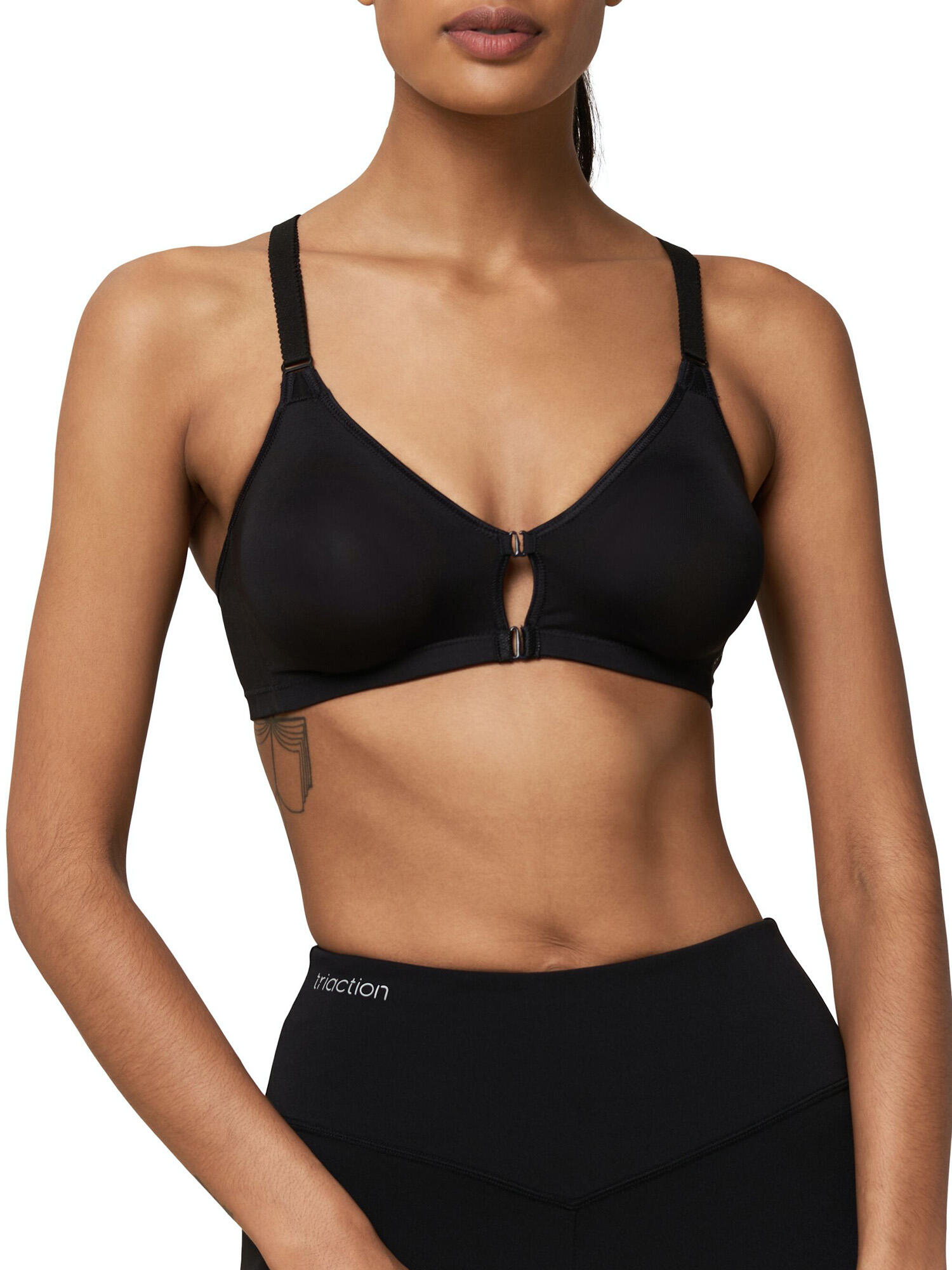 Bügelloser BH bequemer Halt Damen - Triaction Fitness schwarz 4/5