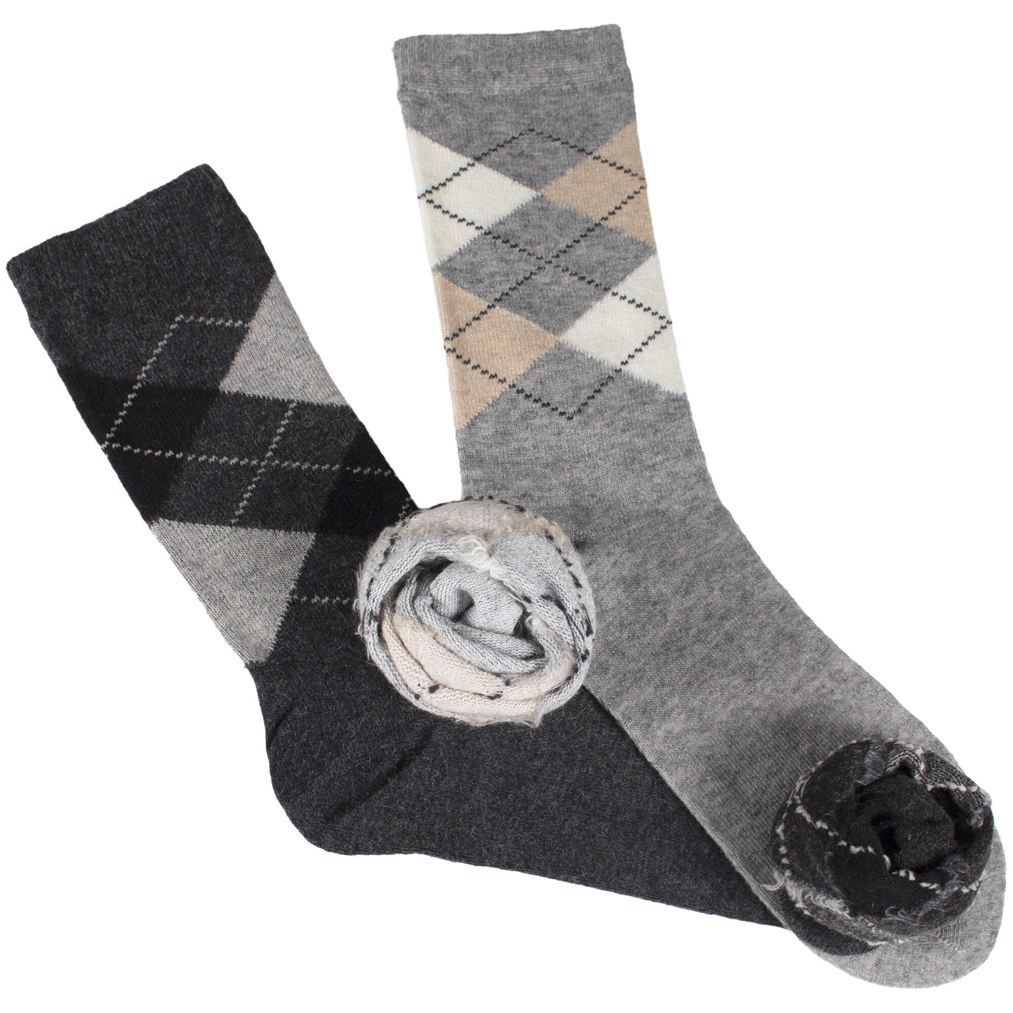 Damen Herren Business Karosocken Alpakawolle handgekettelte Zehennaht 4 Paar 6/6