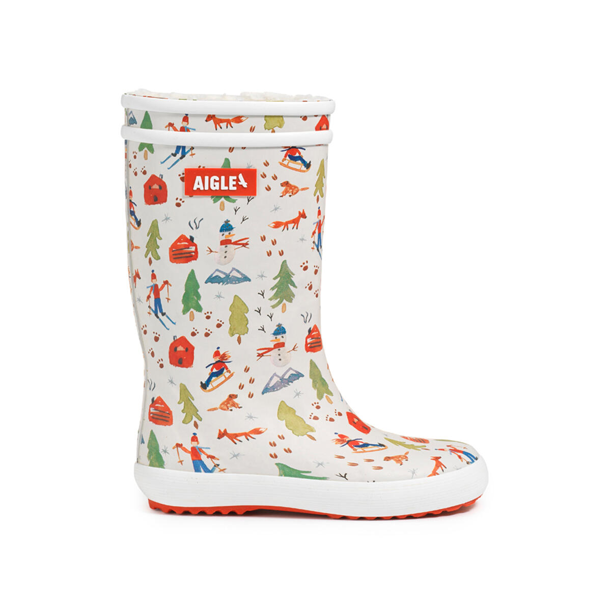 Aigle - Bottes De Pluie Fourrées Lolly Pop F Pt Unisexe Enfant Blanc - Bottes De Voile - Blanc - Decathlon