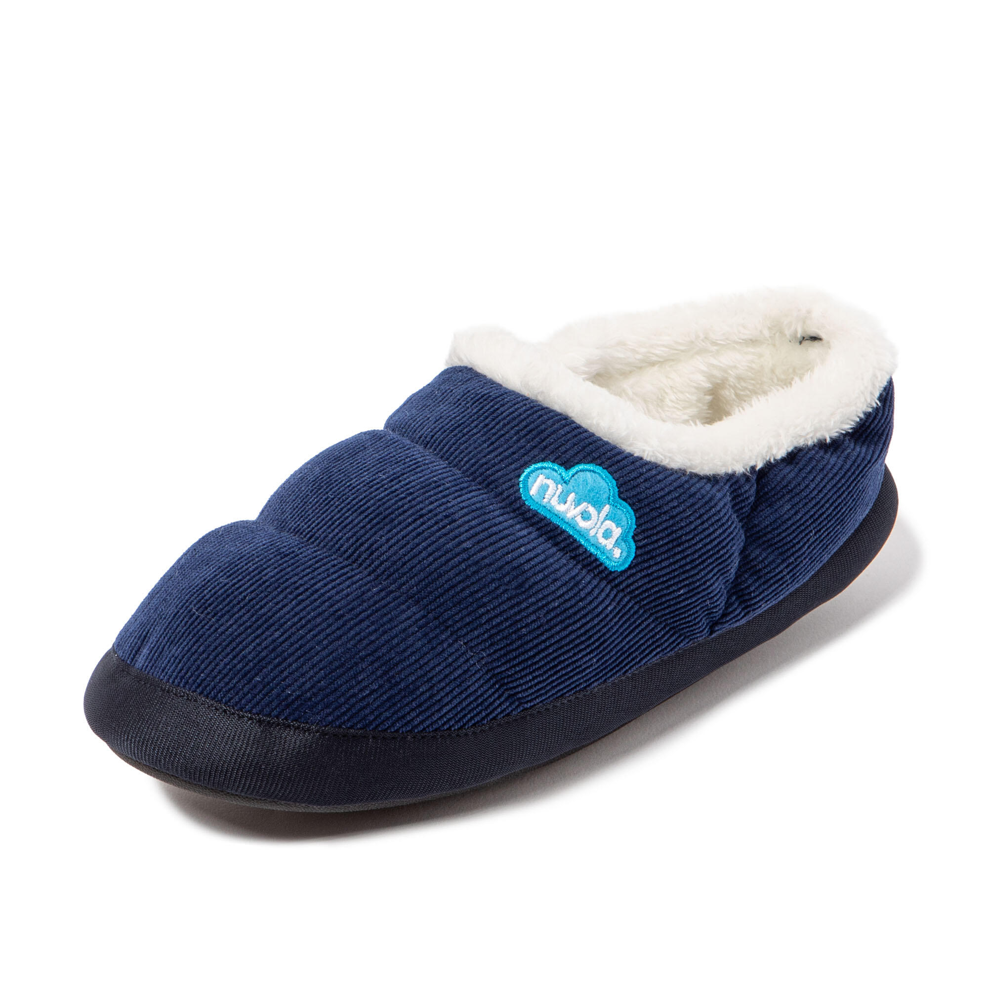 Chaussons Nuvola bleu rembourrés avec semelle en gomme 7/7