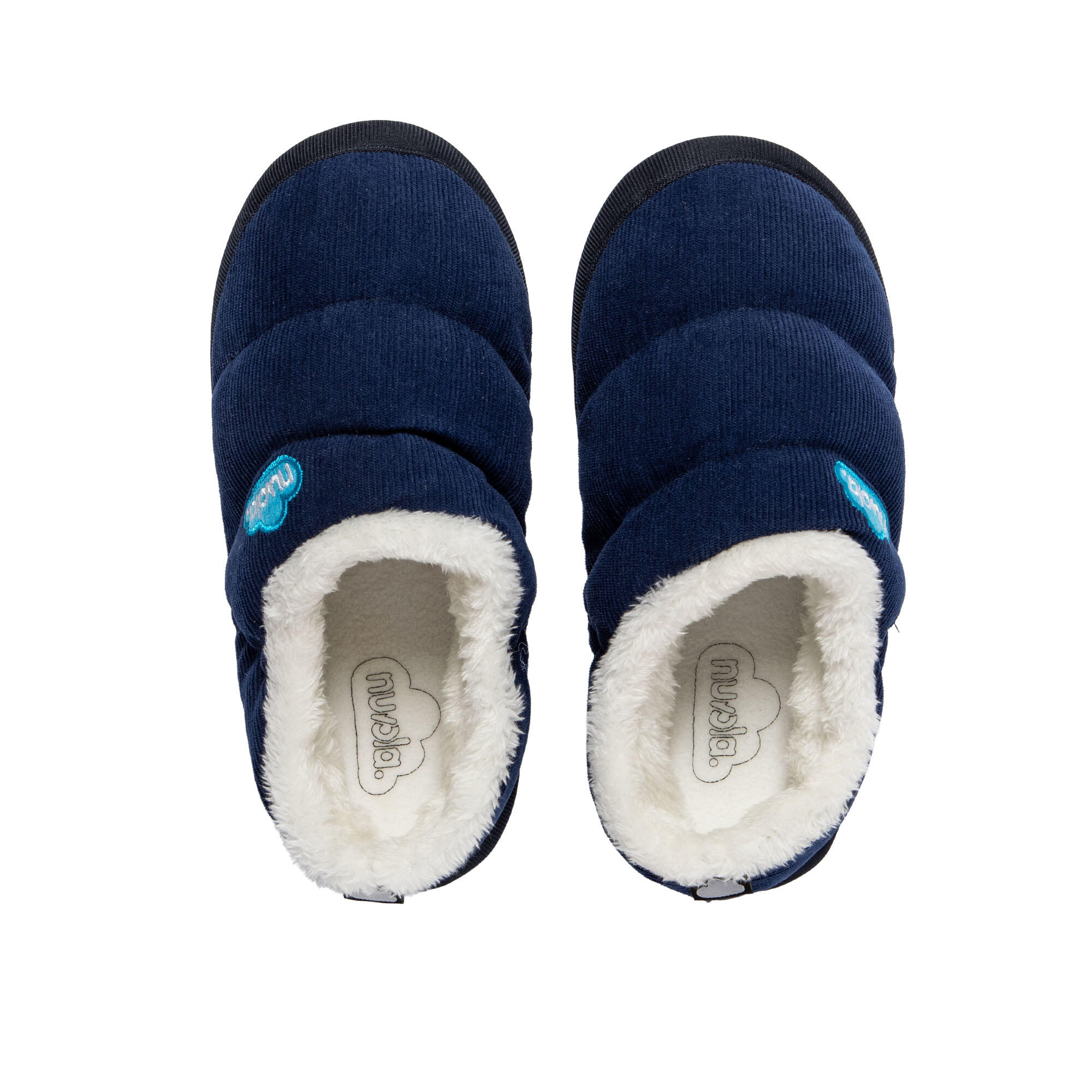 Chaussons Nuvola bleu rembourrés avec semelle en gomme 5/7