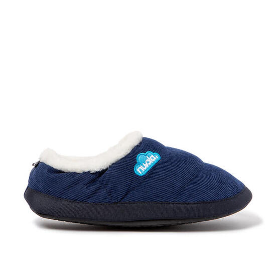 Chaussons Nuvola bleu rembourrés avec semelle en gomme