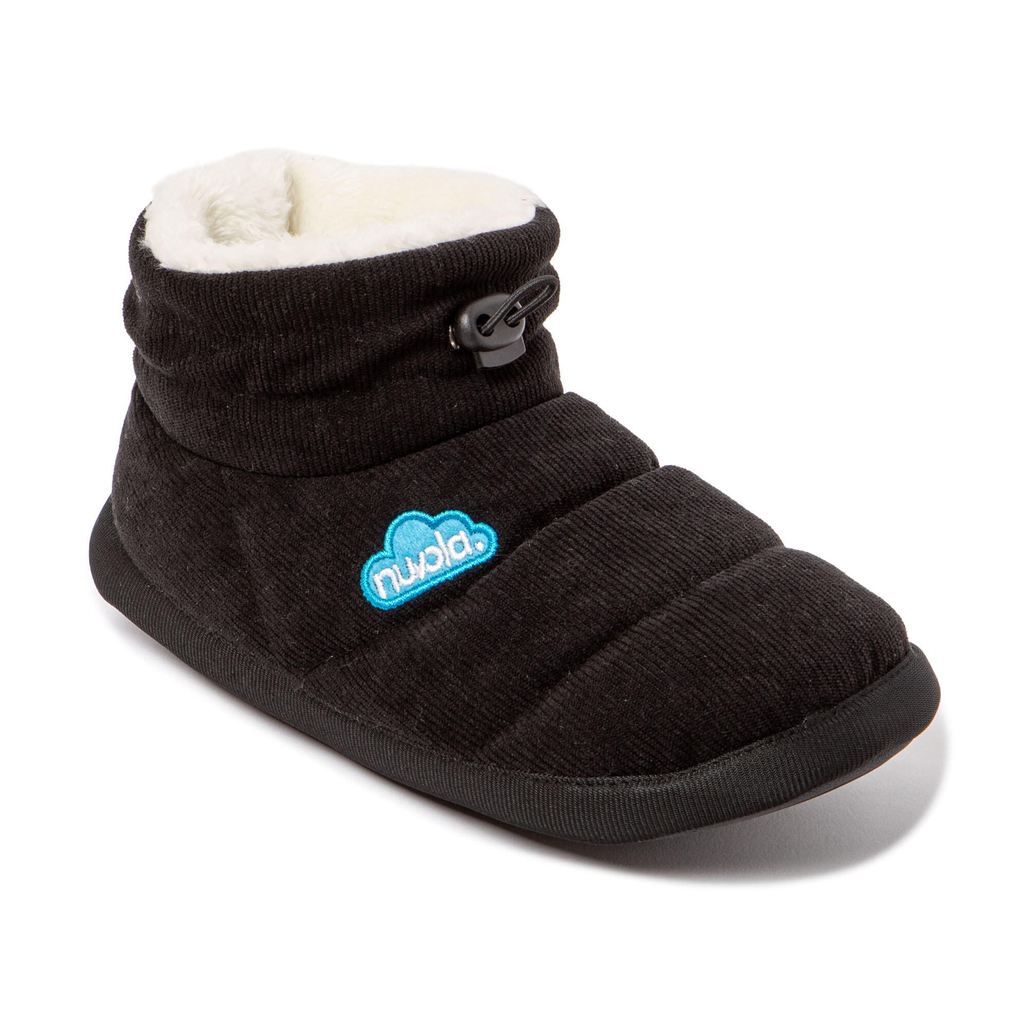 Pantufas Nuvola pretos acolchoados com sola de borracha 3/7
