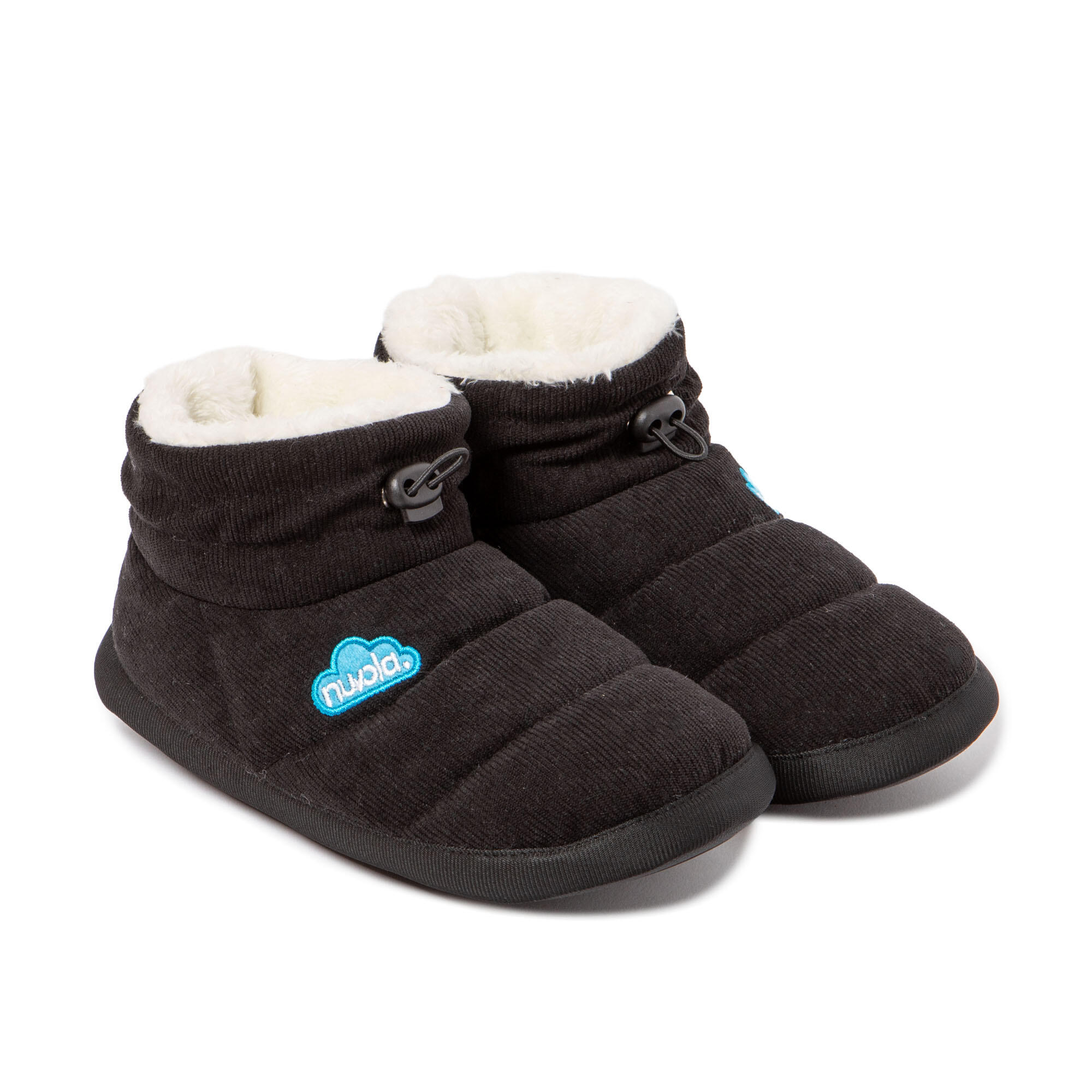 Pantufas Nuvola pretos acolchoados com sola de borracha 2/7