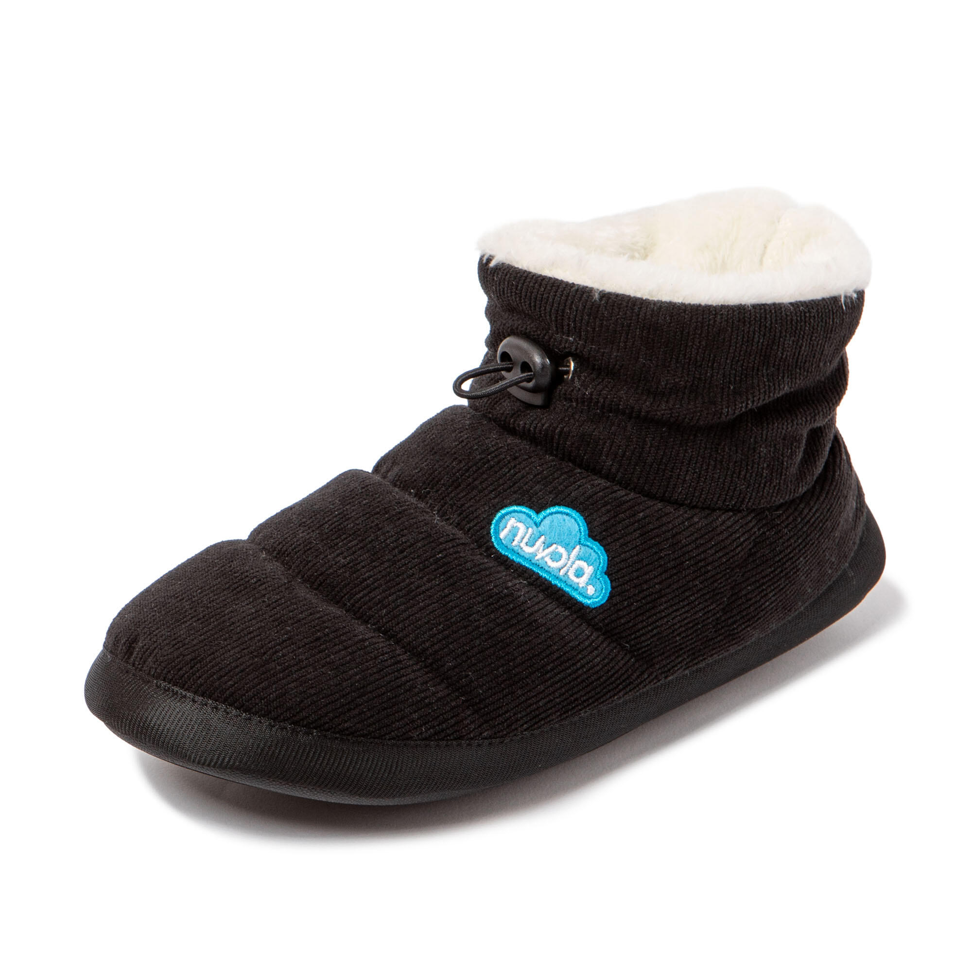 Pantufas Nuvola pretos acolchoados com sola de borracha 7/7