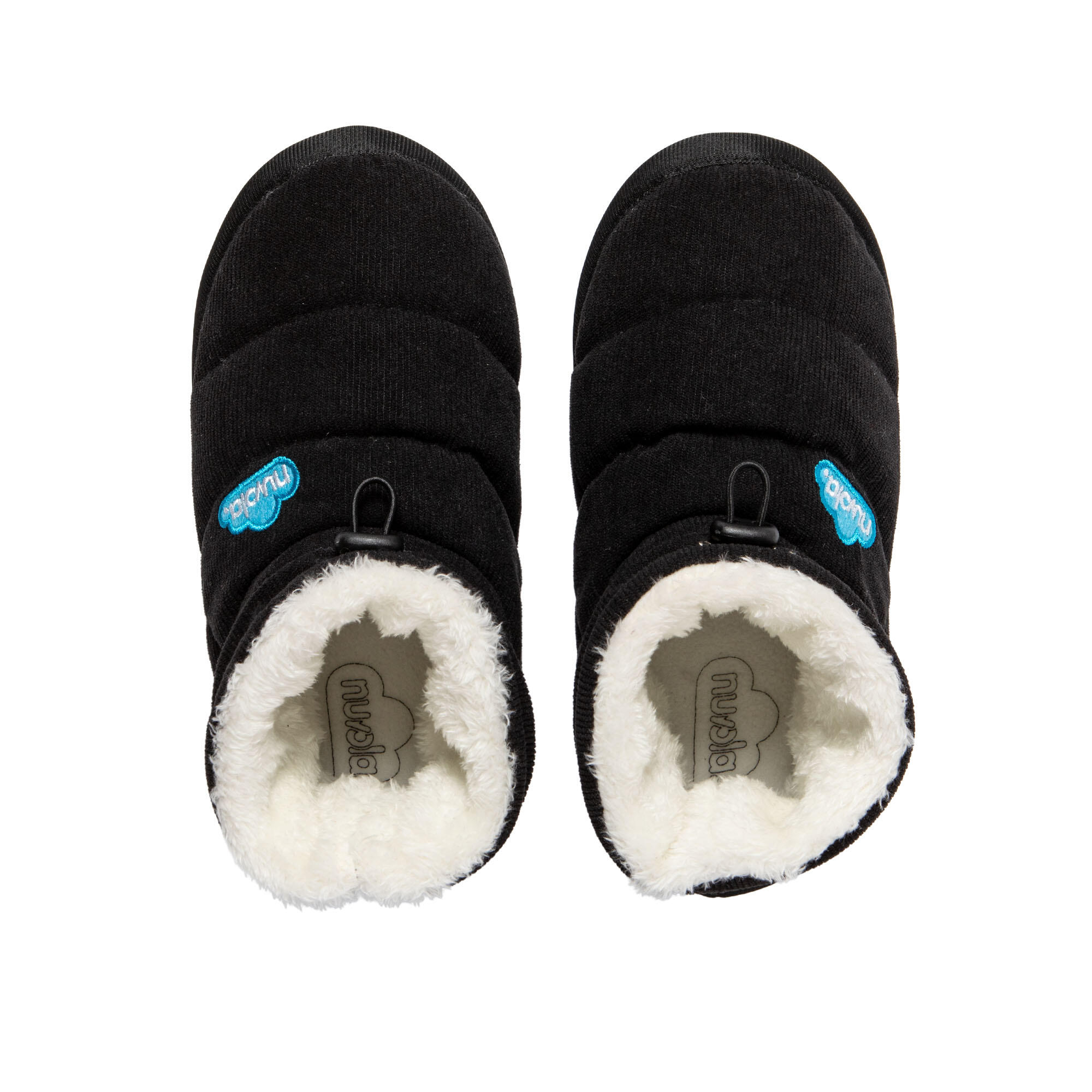 Pantufas Nuvola pretos acolchoados com sola de borracha 5/7