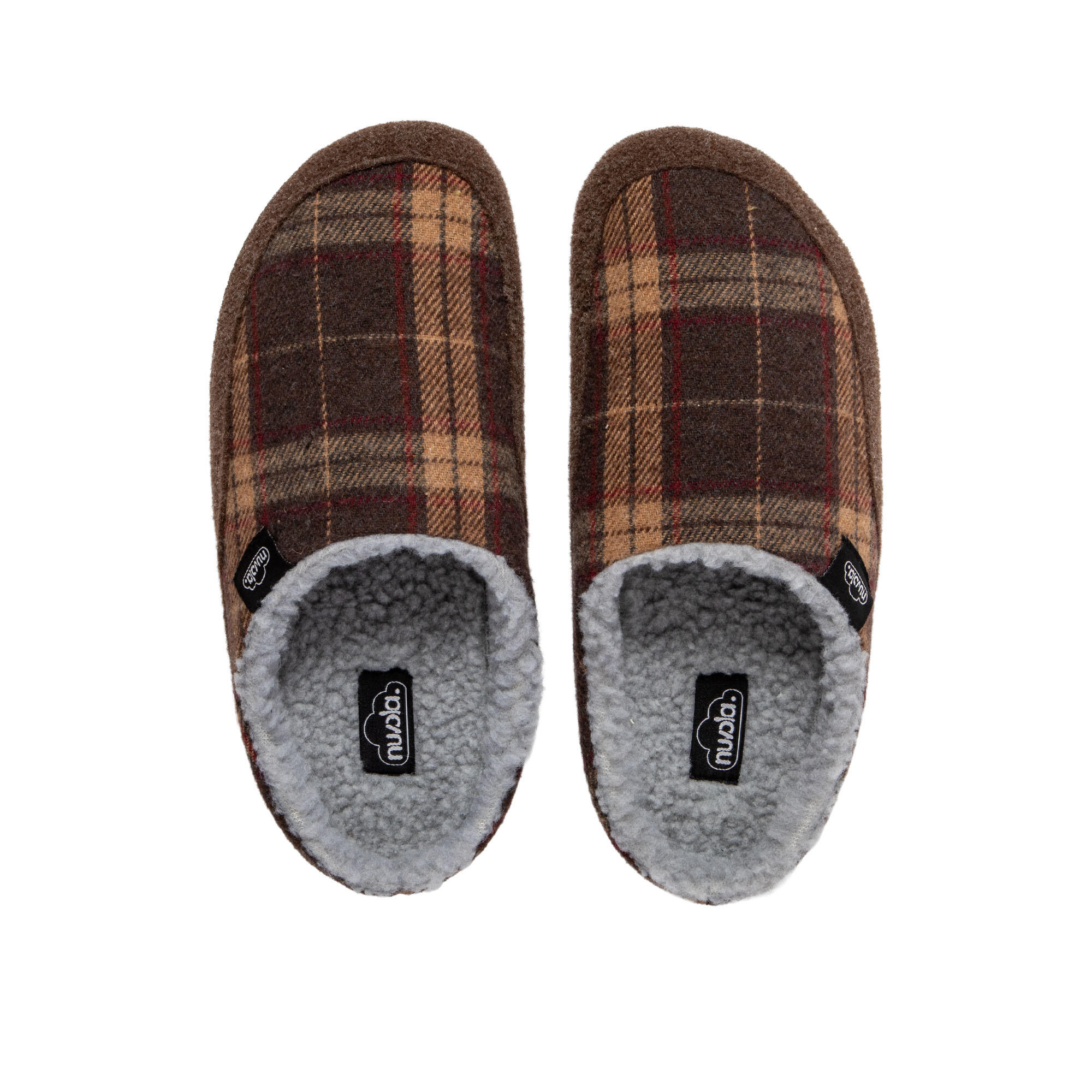 Chaussons Nuvola marron rembourrés avec semelle en gomme 5/7