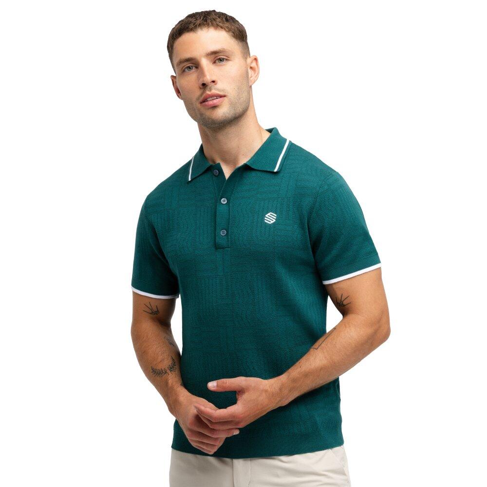 SIROKO Men Golf 's knit polo shirt Trevino Teal Green