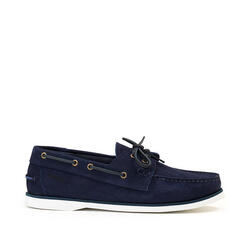 Chaussures bateau en cuir NUBIL HOMME Bleu