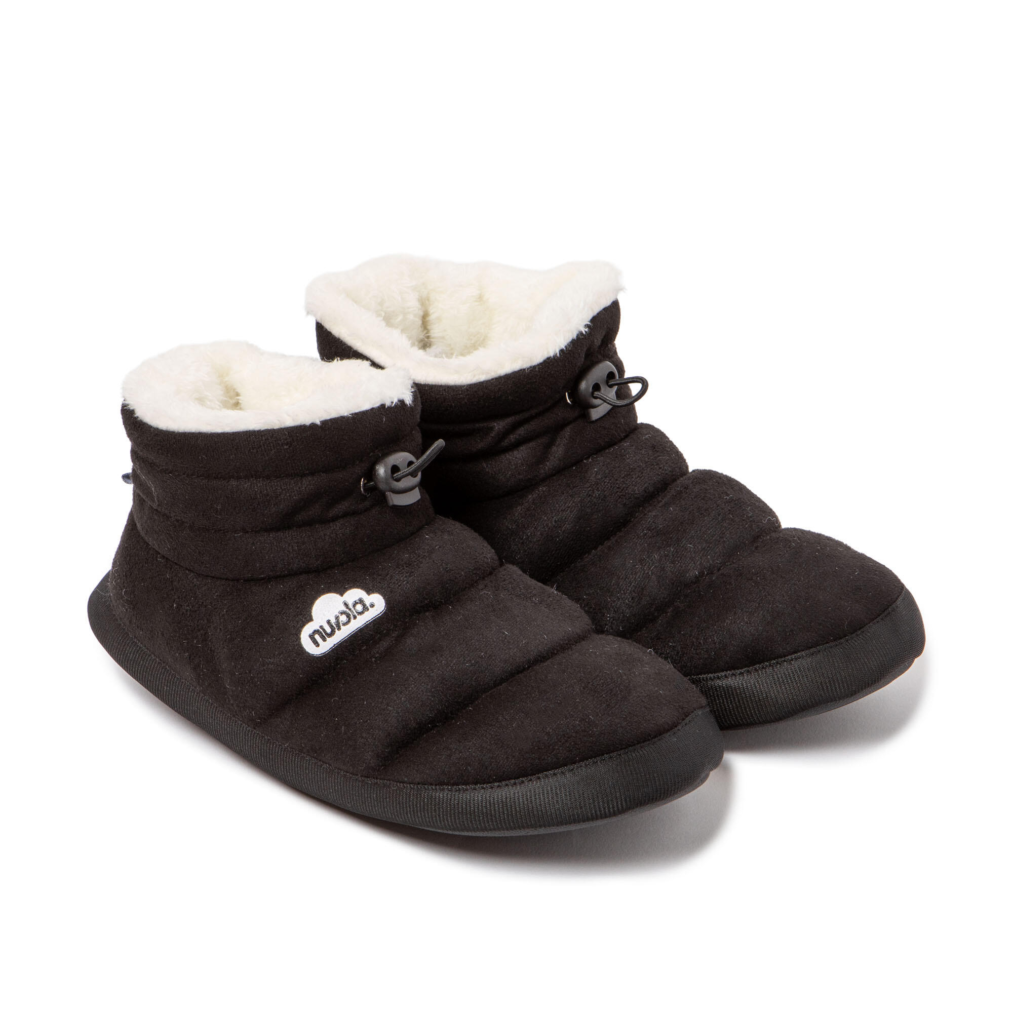 Pantoffels Nuvola zwart gewatteerd met rubberen zool 2/7
