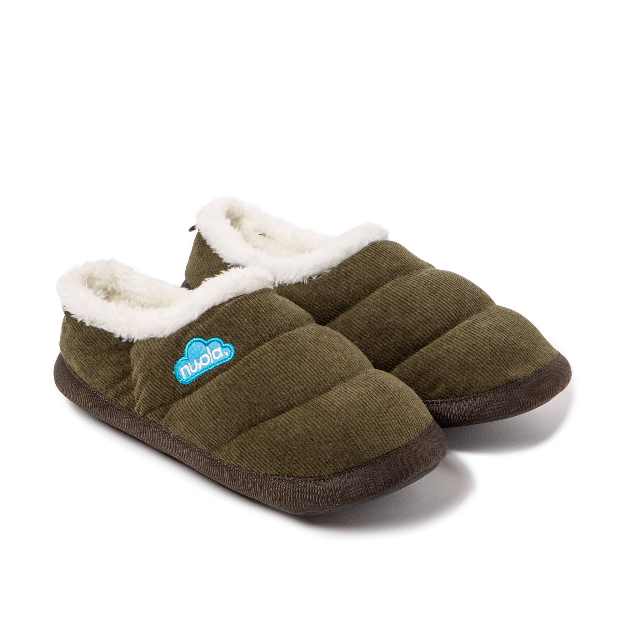 Pantuflas Nuvola verde Acolchadas suela goma 2/7