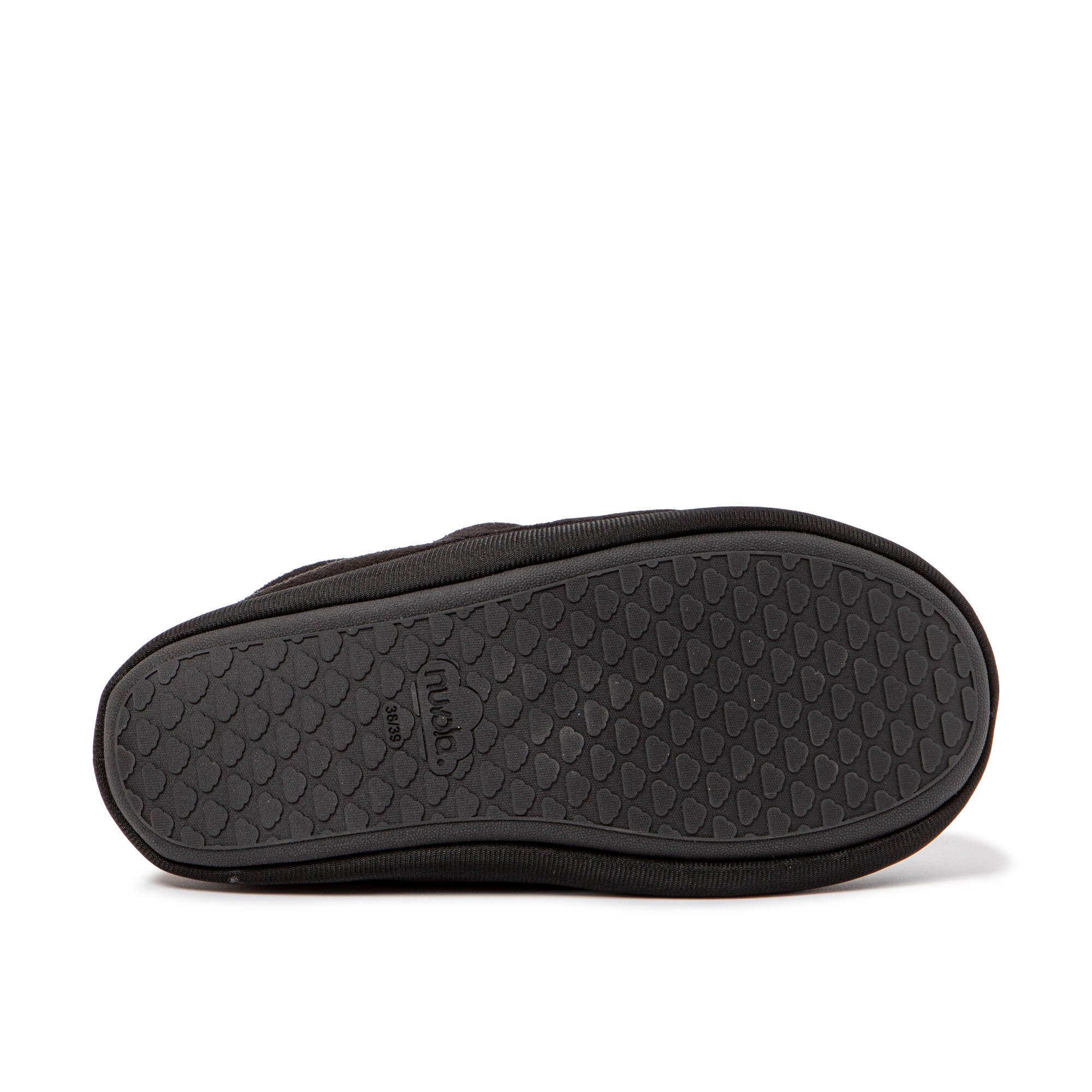 Pantoffels Nuvola zwart gewatteerd met rubberen zool 6/7