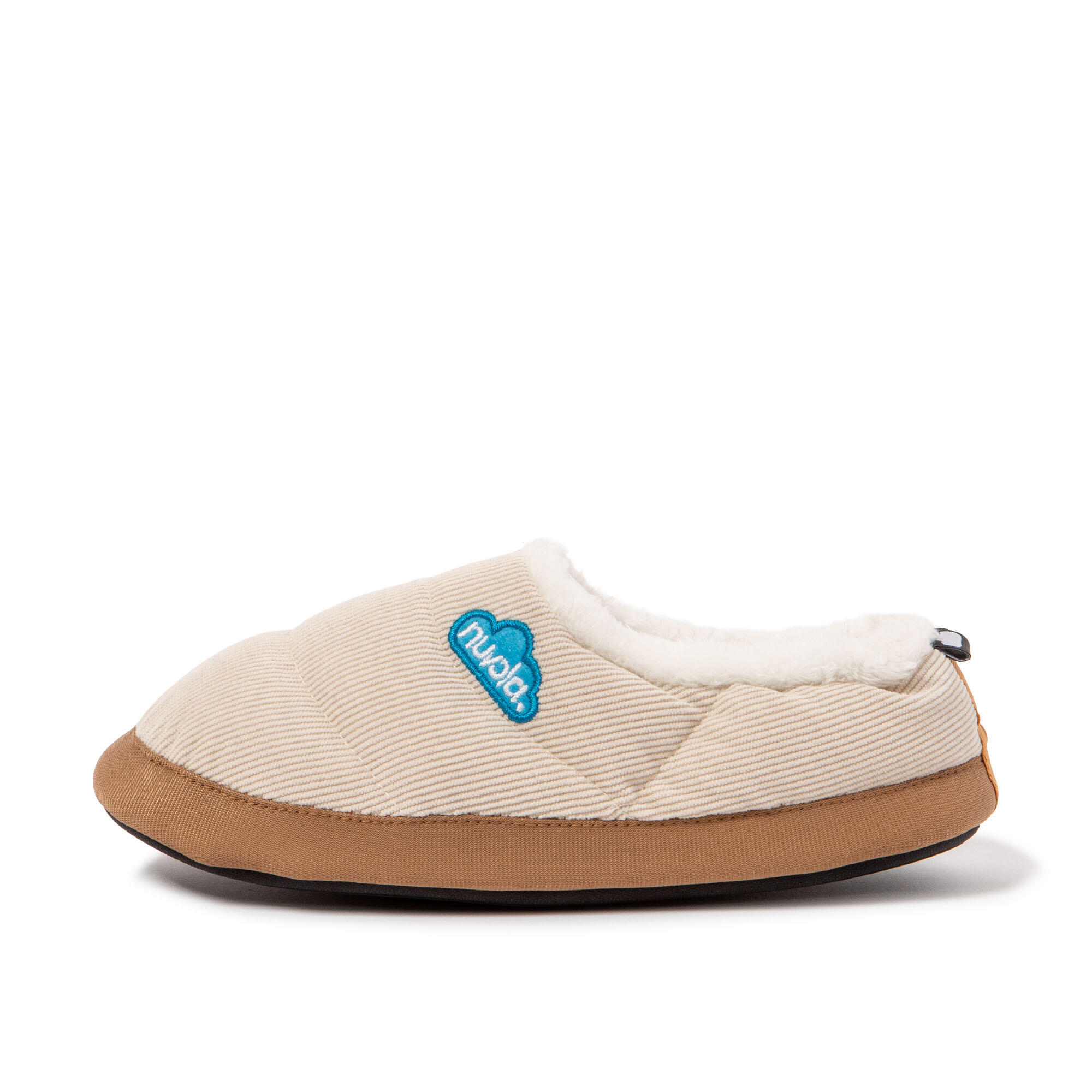Pantufas Nuvola creme acolchoados com sola de borracha 4/7