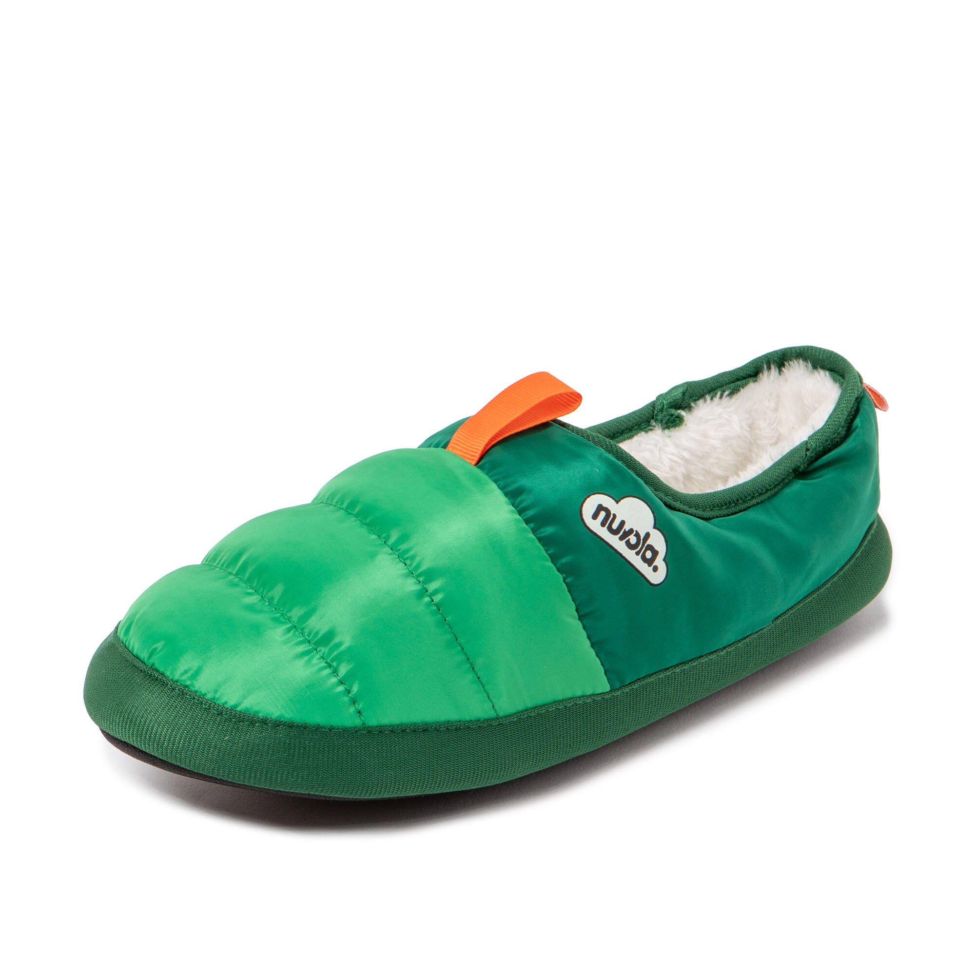 Pantufas Nuvola verdes acolchoados com sola de borracha 7/7