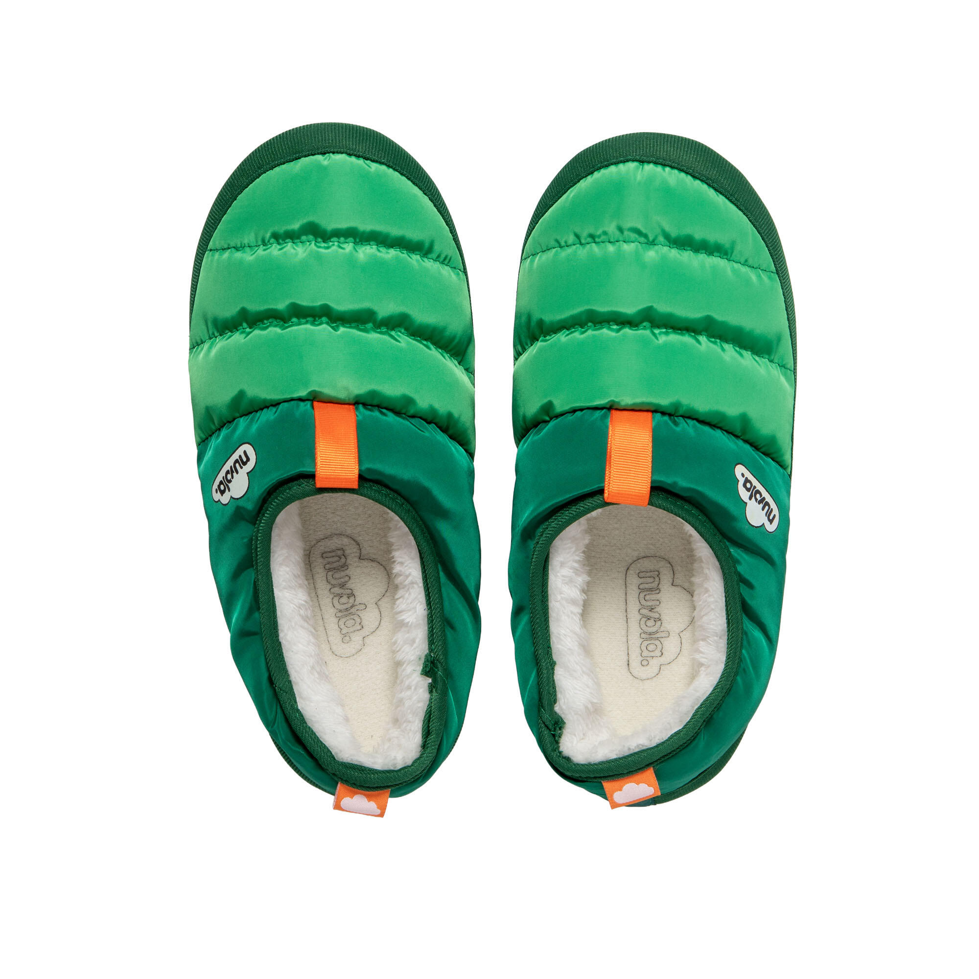 Pantufas Nuvola verdes acolchoados com sola de borracha 5/7