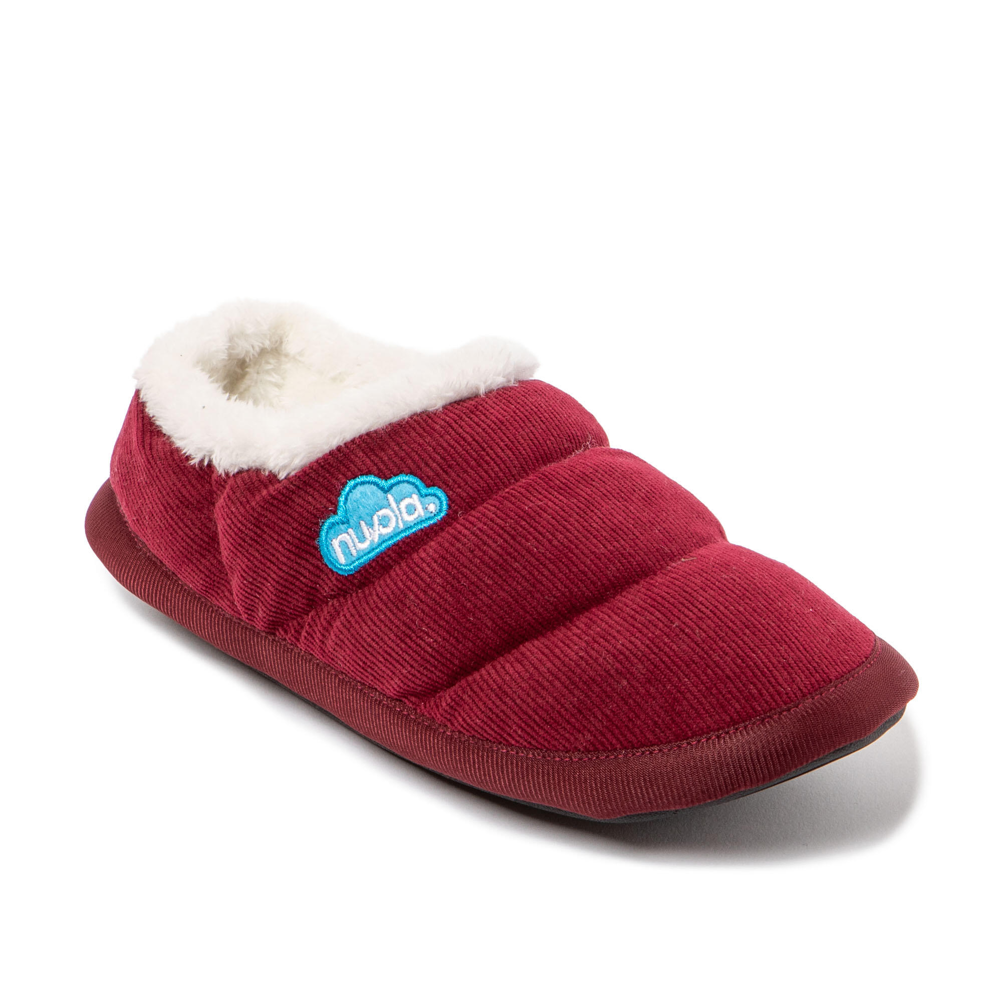 Pantufas Nuvola bordô acolchoados com sola de borracha 3/7