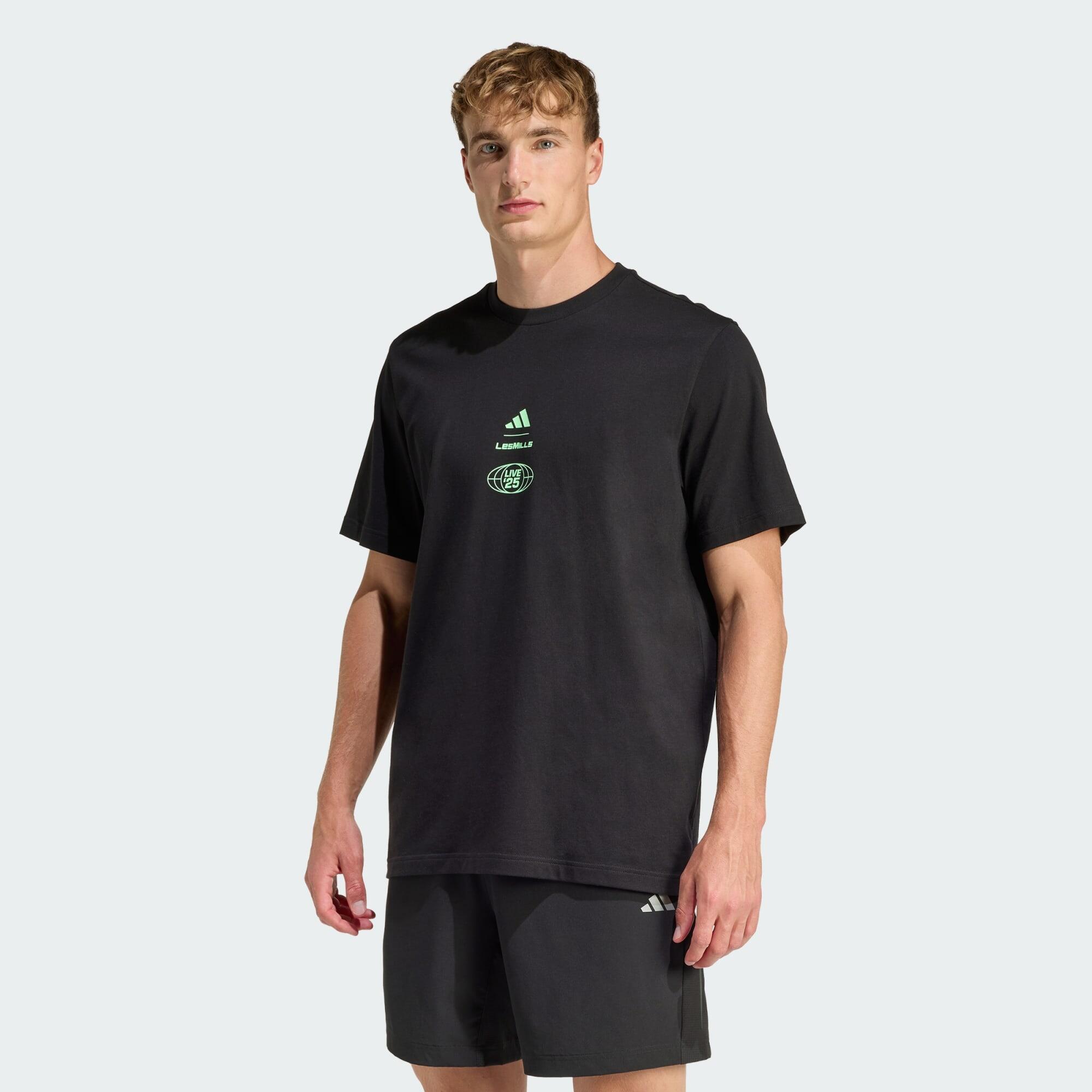 ADIDAS TRIČKO LES MILLS TOUR S GRAFICKÝM POTISKEM