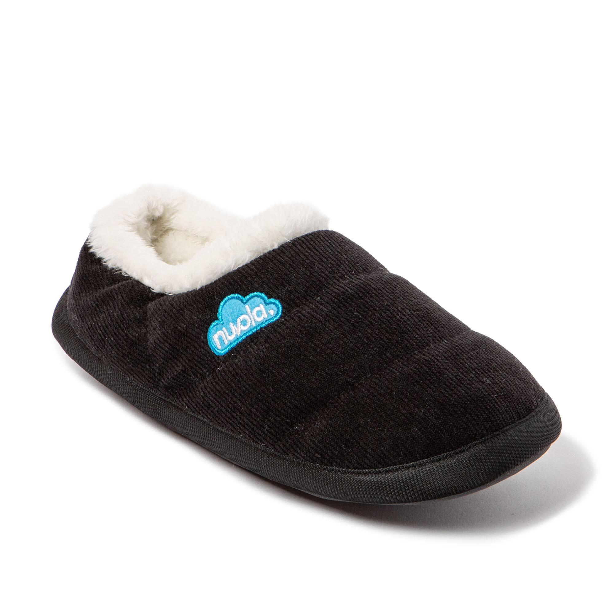 Chaussons Nuvola noir rembourrés avec semelle en gomme 3/7